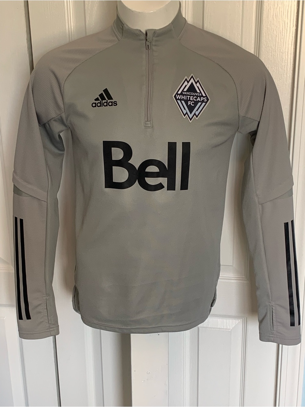 adidas Grey Vancouver Whitecaps Bell Soccer Quarter-Zip Training Top